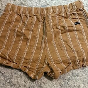 Volcom Brown and White Striped Shorts